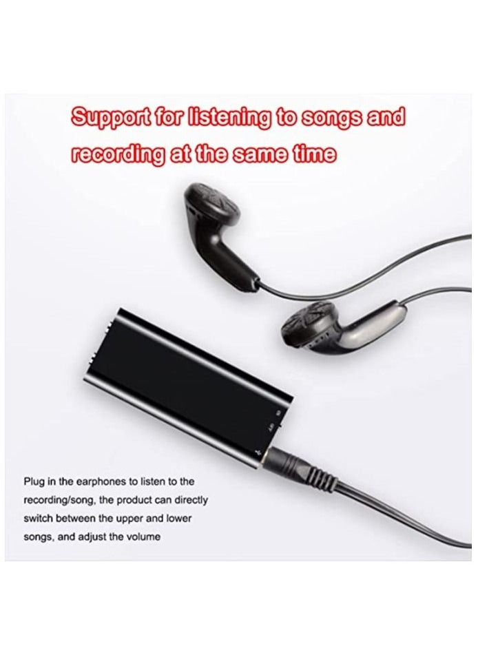Only 0.3 inches thick,Mini Voice Activated Recorder,Digital Audio Recorder,Small Listening Device (16GB)