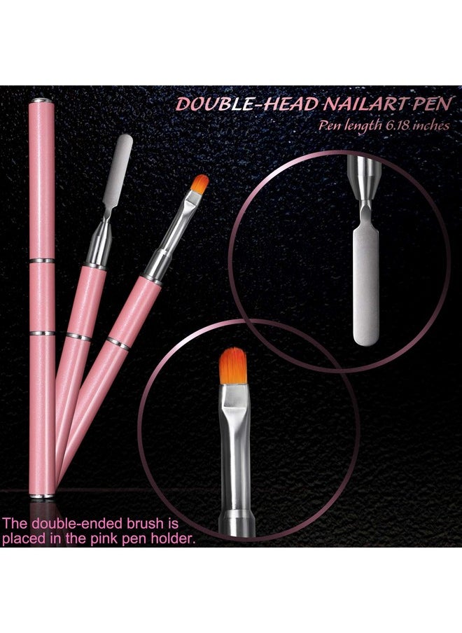 MIKIMIQI - Dual Nail Forms Set Poly Gel Quick Building Nail Kit 120Pcs Stiletto Gel Nail Molds With 10Pcs Acrylic Nail Tips Clips 1Pc Dualended Poly Extension Gel Brush Nail File For Polygel Extension - Image 1