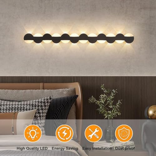 Groeien 24watt LED Rectangular Mirror Picture Fancy Acrylic Wall Lighting Fixtures for Living Room, Bathroom, Bedroom (Rectangular, 24 Inch) - Image 5