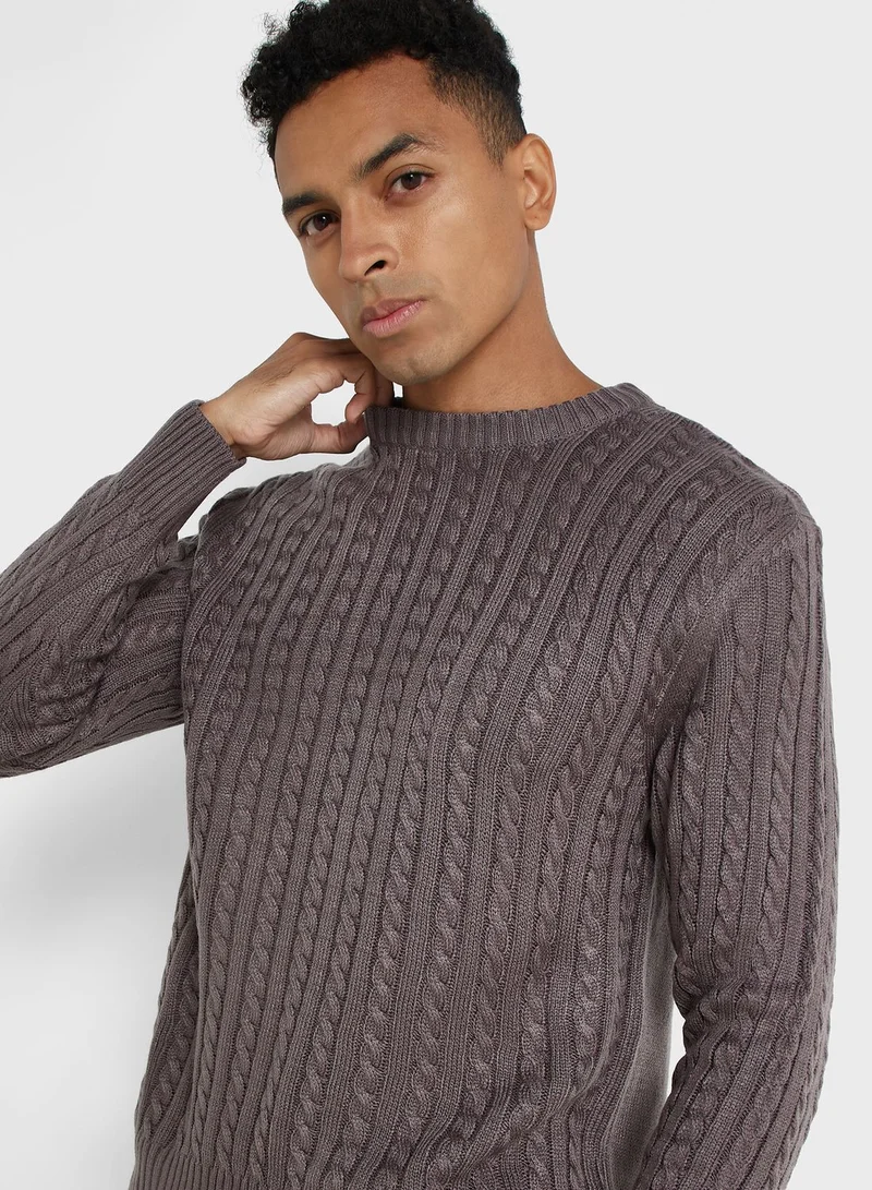Robert Wood Cable Knit Sweater