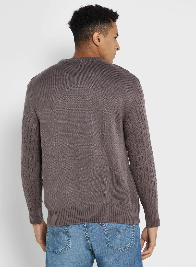 Robert Wood Cable Knit Sweater