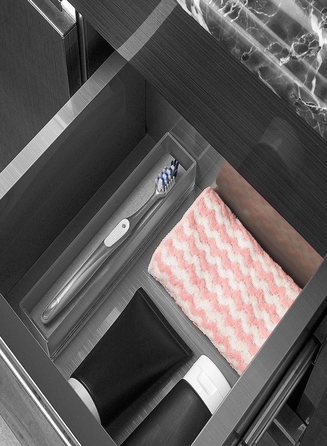 Linkidea 2 Pack Acrylic Toothbrush Holder with Diatomite Drying Stone, Bathroom Drawer Organizer with Drainage Hole for Tooth Brush, Compatible with Extra Clean, Oral- B CrossAction - Image 5