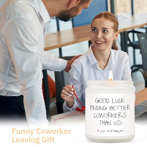 BAUBLEDAZZ Coworker Leaving Gifts for Women Handmade Lavender Soy Wax Candle7oz Funny Going Away Goodbye Farewell Gifts for Coworkers Boss Men Women Friend - Image 5