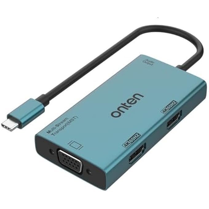 onten USB-C TO DUAL HDMI AND VGA ADAPTER - Image 1