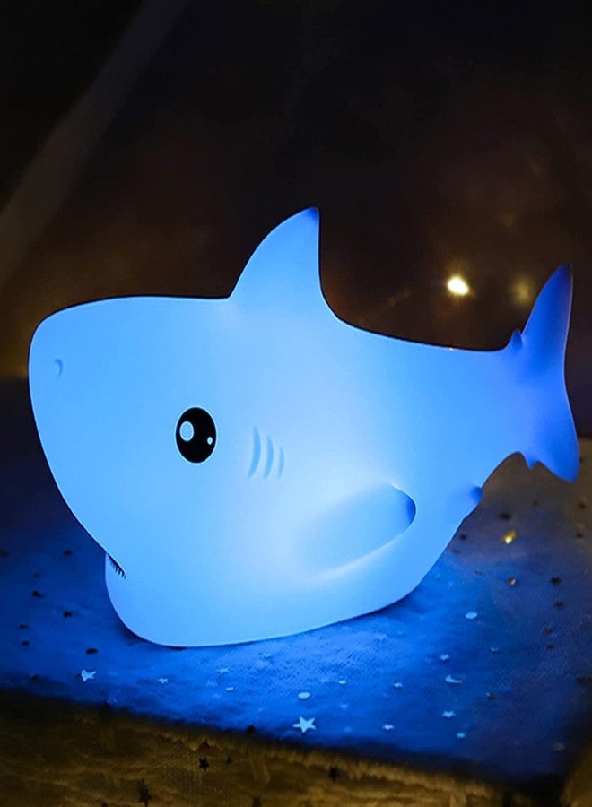 HEYOL Night Lamp, Night Lamp for Kids, Silicone Cute Shark Table Lamp, Birthday Gift for Girls/Boys, Colour Changing with USB Rechargeable Night Light for Kids Bedroom - Image 3