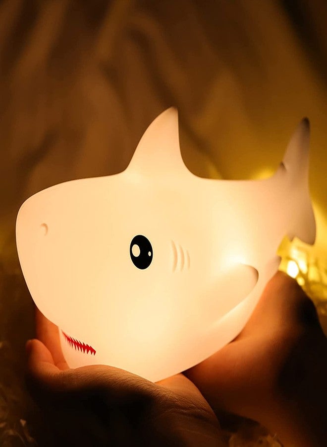 HEYOL Night Lamp, Night Lamp for Kids, Silicone Cute Shark Table Lamp, Birthday Gift for Girls/Boys, Colour Changing with USB Rechargeable Night Light for Kids Bedroom - Image 1