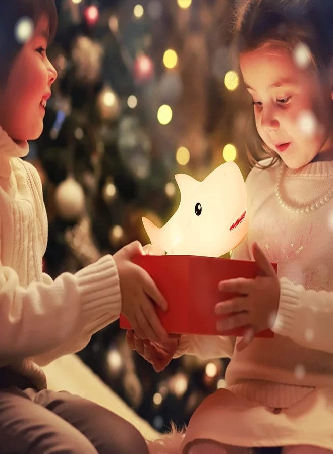 HEYOL Night Lamp, Night Lamp for Kids, Silicone Cute Shark Table Lamp, Birthday Gift for Girls/Boys, Colour Changing with USB Rechargeable Night Light for Kids Bedroom - Image 4