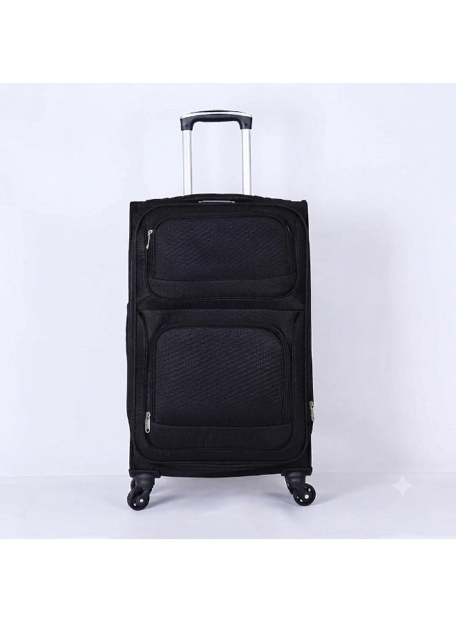 Heavy Duty Oxford Luggage Trolley Bag Black Scratch Resistant with 360 Degree Swivel Wheels Sizes 20 24 28 32 - Image 3