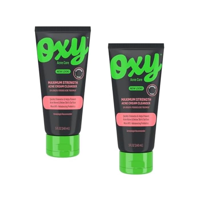 OXY Acne Medication Maximum Action Advanced Face Wash, Advanced Face Wash 5oz (Pack of 2) - Image 1