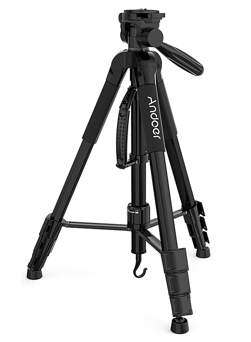 ANDOER Metal Tripod for Photography, 360 Degree Rotation, with Carrying Bag, Foldable, Easy to Use / Black - Image 1