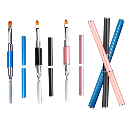 Royalkart Dual-Ended Polygel Acrylic Nail Art Brush & Picker, 2-in-1 Gel Nail Brush and Nail Pusher Peeler Scraper for Polygel UV Acrylic Nails Extension Professional or Home Use Pack Of 3 - Image 1