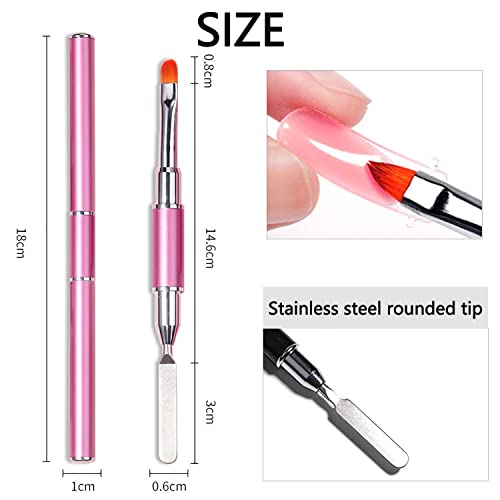 Royalkart Dual-Ended Polygel Acrylic Nail Art Brush & Picker, 2-in-1 Gel Nail Brush and Nail Pusher Peeler Scraper for Polygel UV Acrylic Nails Extension Professional or Home Use Pack Of 3 - Image 4