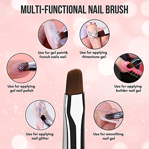 Royalkart Dual-Ended Polygel Acrylic Nail Art Brush & Picker, 2-in-1 Gel Nail Brush and Nail Pusher Peeler Scraper for Polygel UV Acrylic Nails Extension Professional or Home Use Pack Of 3 - Image 5