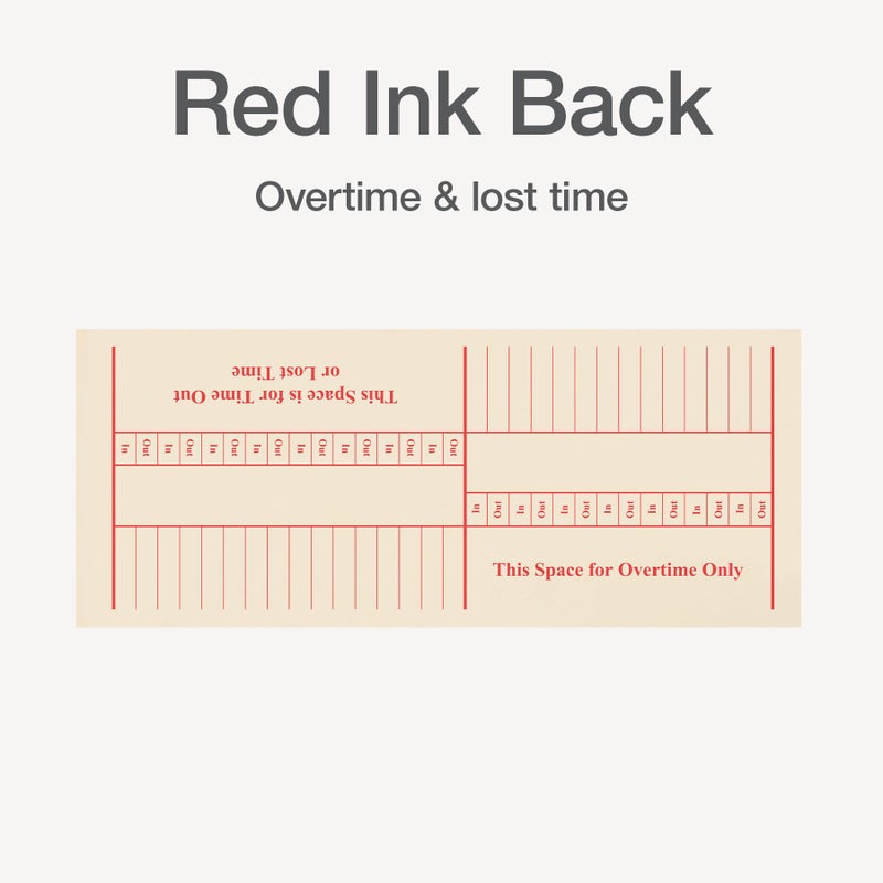 Adams Time Cards, Weekly, 2-Sided, Overtime Format, 3-3/8" x 8-1/4", Manila, Green/Red Print, 200-Count (9660-200) - Image 4