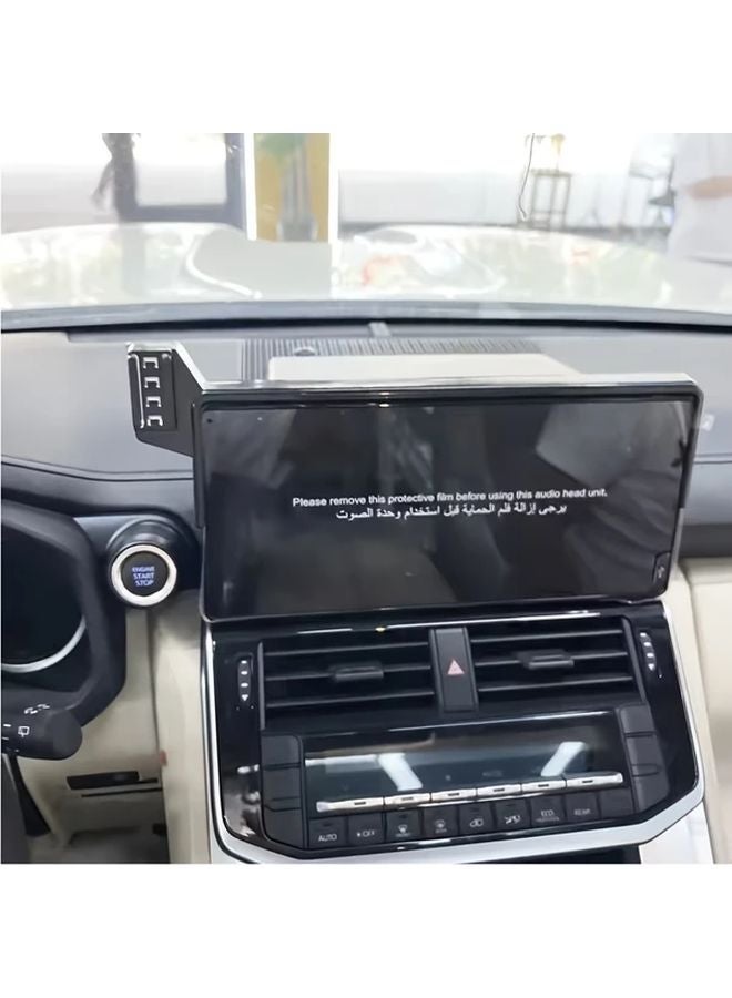 حامل هاتف السيارة العالمي ستايل لتويوتا لاند كروزر LC300 موديلات 2022-2024 بتصميم متكامل مع الشاشة تثبيت ثابت بدون اهتزاز مع حامل GPS مريح للملاحة ورؤية واضحة للمسار - Image 3