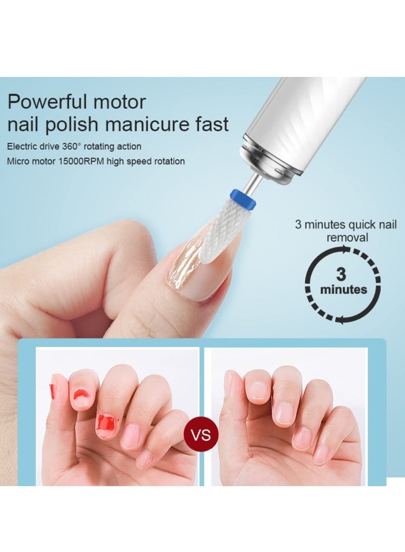 joyzzz Cordless Nail Drill, Portable Nail Grinder, Manicure Tools Kits, Nail Drills for Acrylic Remove/Poly Gel Nails/Manicure/Pedicure/Polishing Shape/Salons, Electric Nail File with Portable Case - Image 3