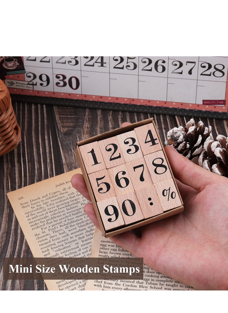 Excefore Wooden Rubber Stamps Kit, Number 0-9 Number Stamps Set, Kids Arts & Crafts, Suitable  for Card Making, DIY Planner, Scrapbooking  - Image 5