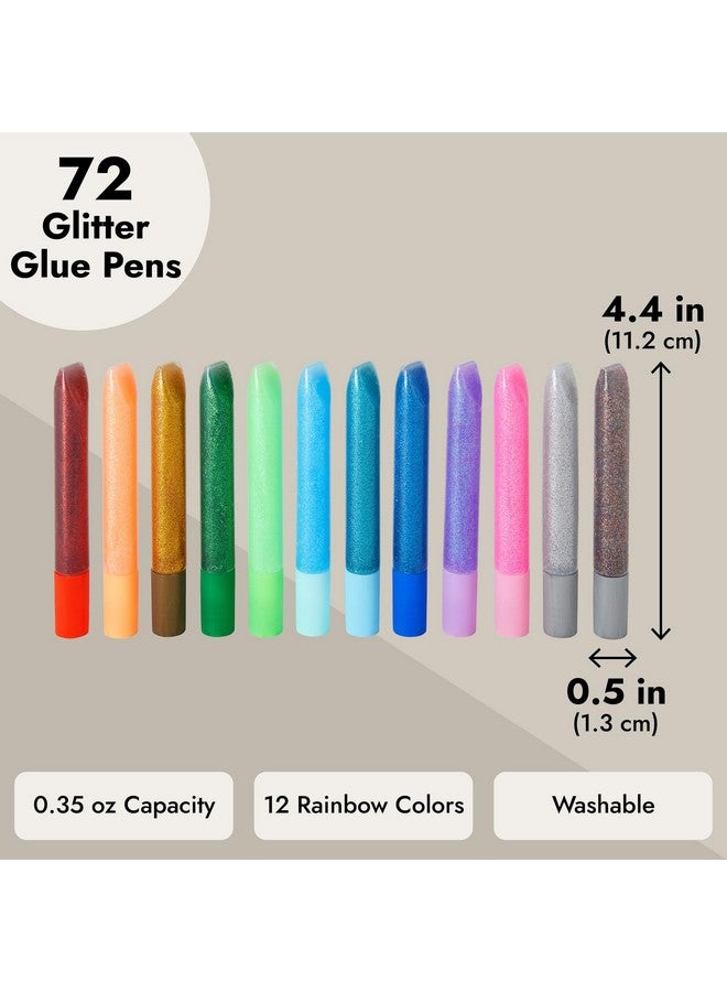 Bright Creations 72 Pack Glitter Glue Pens, Rainbow Glue Stick Set for Arts and Crafts Projects, Slime Supplies, Scrapbooking, Cards, 0.35 Oz (12 Colors) - Image 4