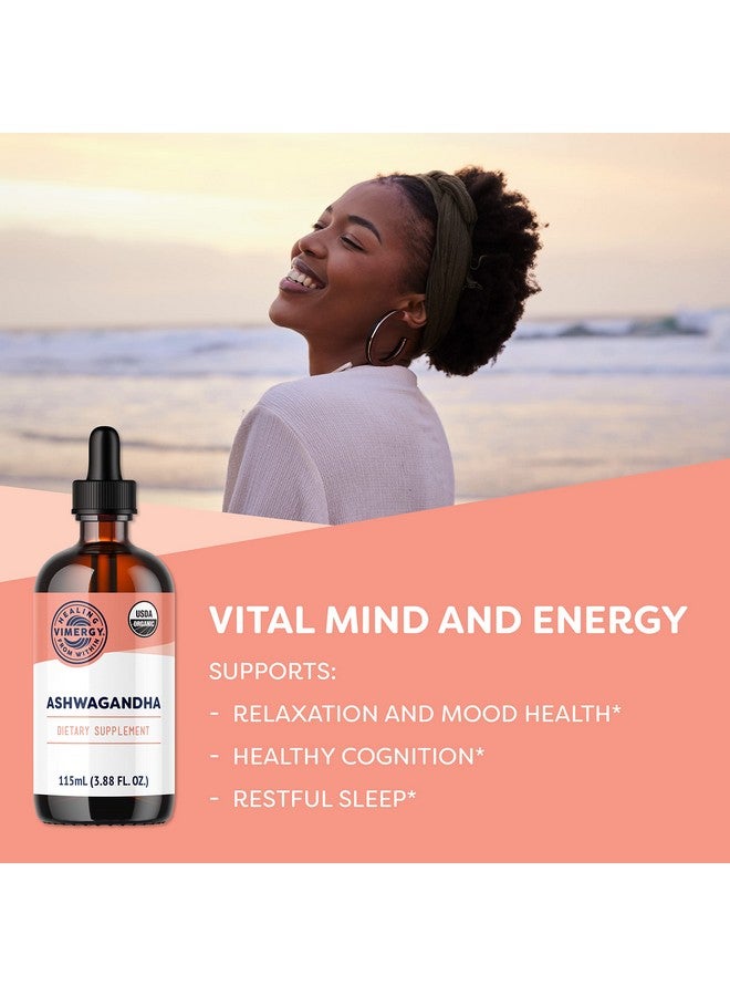 Vimergy USDA Organic Ashwagandha Liquid Extract, 57 Servings -Stress Supplement Drops - Adaptogen - Supports Cognitive Function - Sleep Support - Alcohol-Free, Non-GMO, Vegan & Paleo Friendly (115 ml) - Image 2