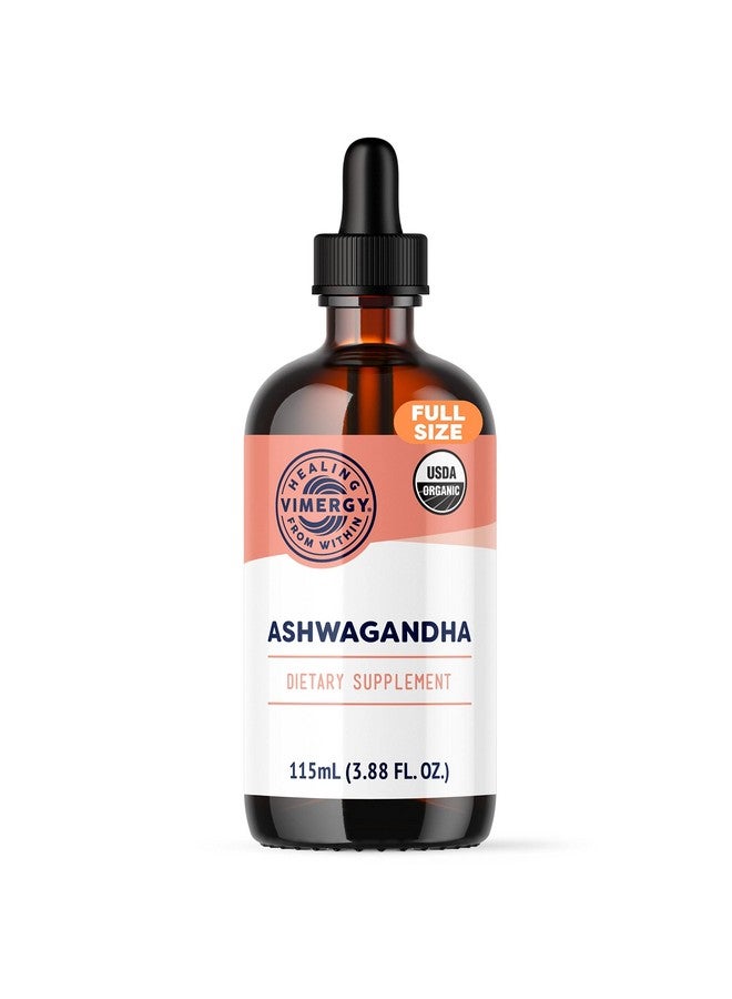 Vimergy USDA Organic Ashwagandha Liquid Extract, 57 Servings -Stress Supplement Drops - Adaptogen - Supports Cognitive Function - Sleep Support - Alcohol-Free, Non-GMO, Vegan & Paleo Friendly (115 ml) - Image 1