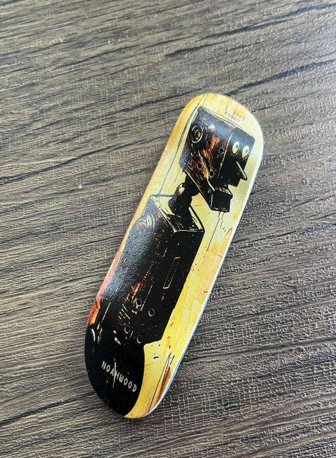 NOAHWOOD 15s PRO Fingerboard Deck (5-Layer Colour Maple Wooden Pro Concave 35 x 98mm Handmade Deck + 2 Grip Tape) Robot - Image 3