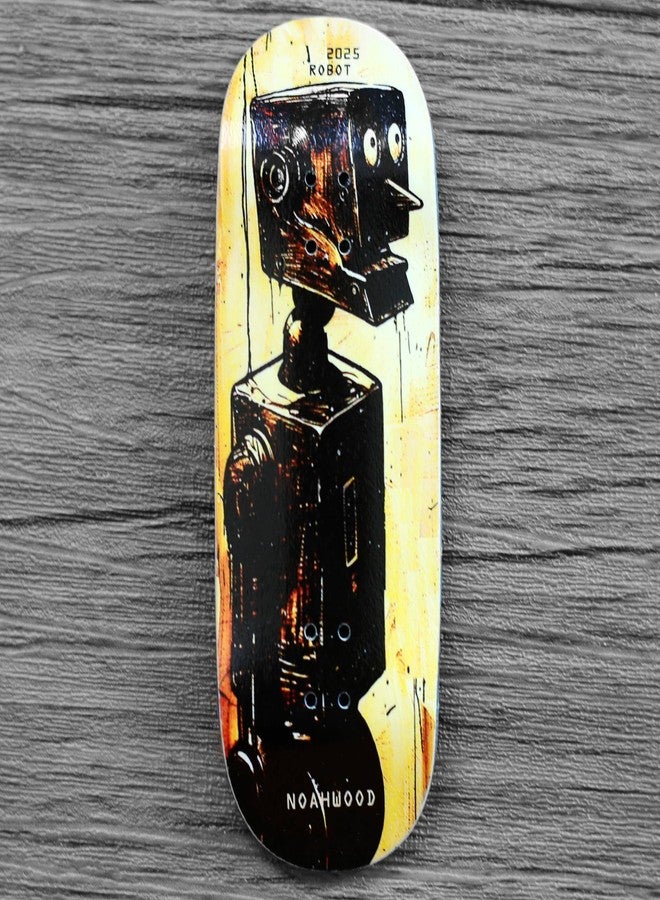 NOAHWOOD 15s PRO Fingerboard Deck (5-Layer Colour Maple Wooden Pro Concave 35 x 98mm Handmade Deck + 2 Grip Tape) Robot - Image 4