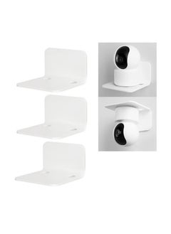 XiuWoo Floating Wall Shelves Set of 3, Shelf for Baby Monitors, Speakers, Universal Small Wall Shelf with Cable Clips, White  - Image 1