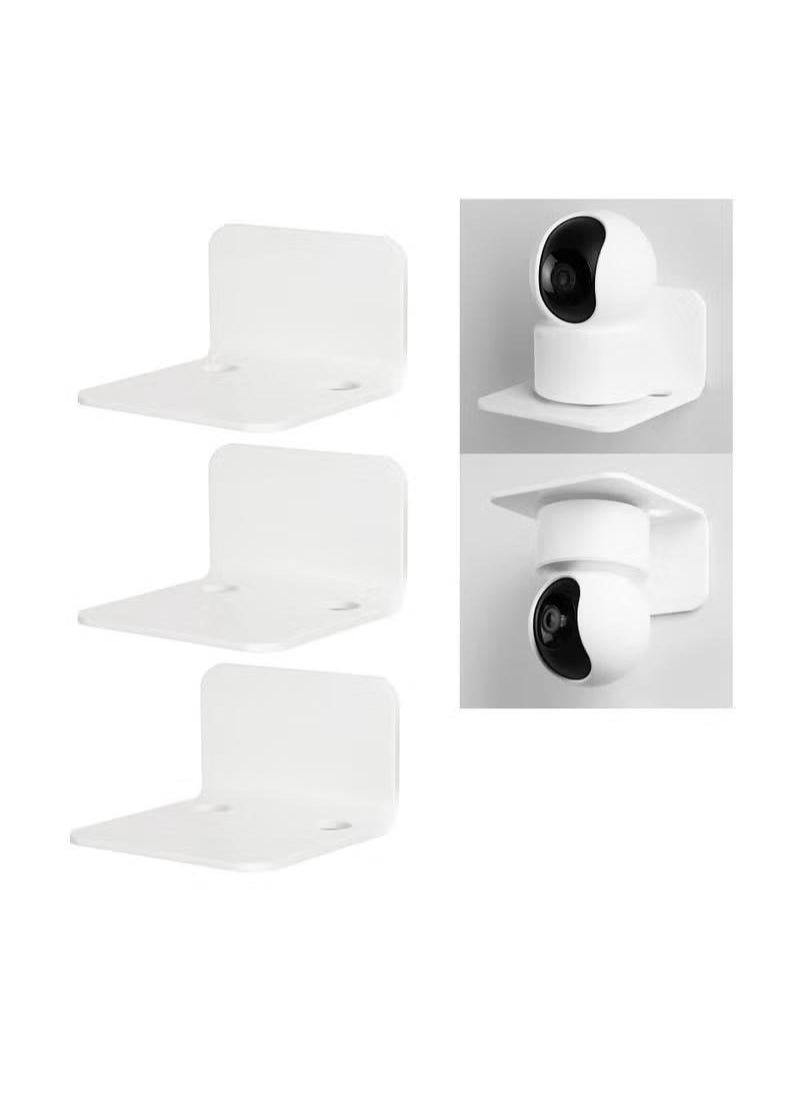 XiuWoo - Floating Wall Shelves Set of 3, Shelf for Baby Monitors, Speakers, Universal Small Wall Shelf with Cable Clips, White - Image 1