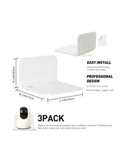 XiuWoo Floating Wall Shelves Set of 3, Shelf for Baby Monitors, Speakers, Universal Small Wall Shelf with Cable Clips, White  - Image 4