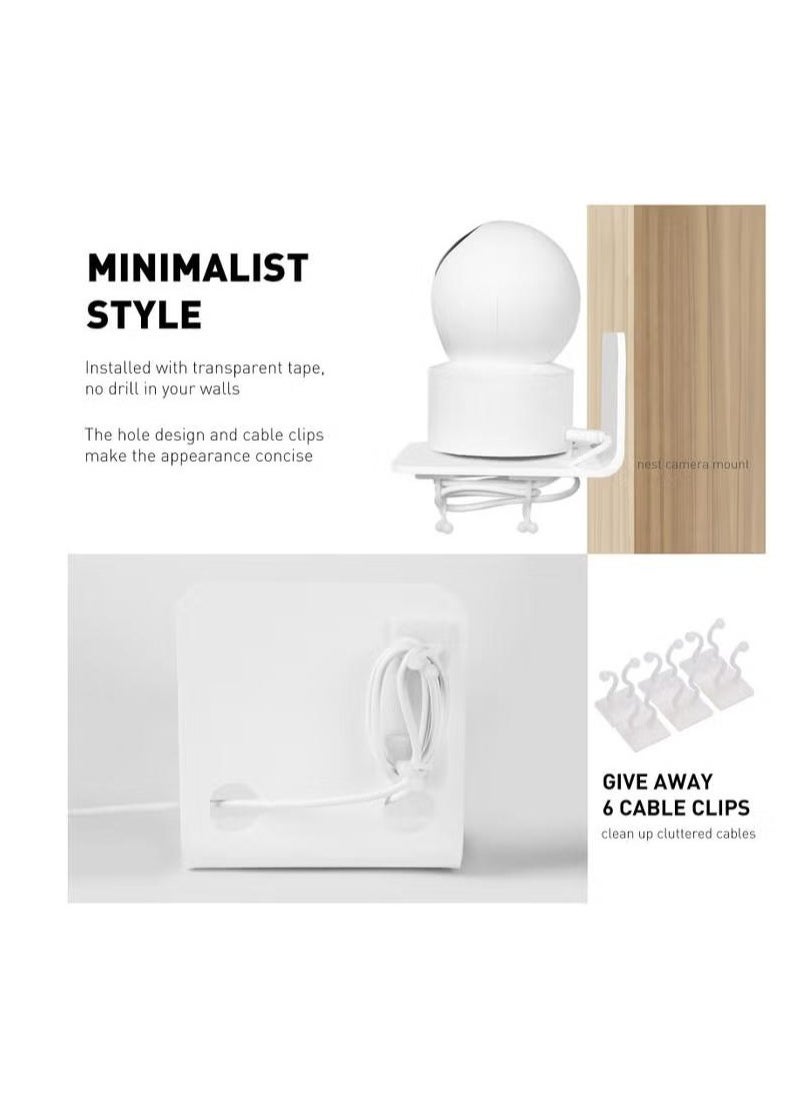 XiuWoo - Floating Wall Shelves Set of 3, Shelf for Baby Monitors, Speakers, Universal Small Wall Shelf with Cable Clips, White - Image 1