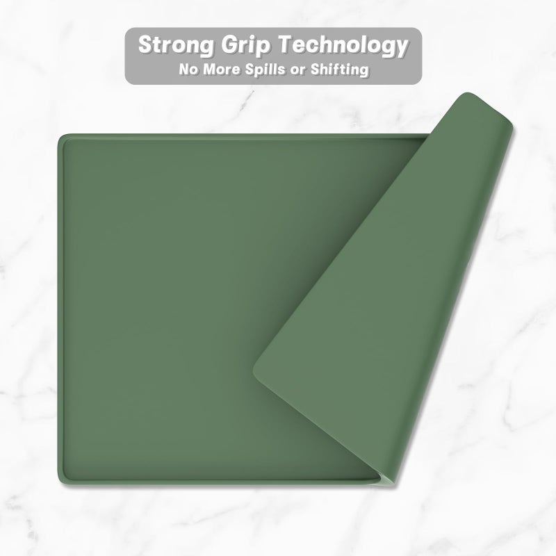 Rnivvi Silicone Coffee Mat, 16" x 24" Waterproof Raised Edge Coffee Bar Mats for Espresso Machine Station Accessories, Heat Resistant Dish Drying Pad for Kitchen Counter, Rubber Bar Decor Pad, Green - Image 5