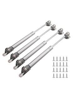 KASTWAVE 4 Pcs Gas Struts, Gas Spring, 100N Kitchen Door Piston, Furniture Gas Pressure Rod, Lift Up Spring Flap Gas Strut, Wardrobe Hinge, Kitchen Furniture Damping Hinge Arm, Silve  - Image 1
