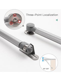 KASTWAVE 4 Pcs Gas Struts, Gas Spring, 100N Kitchen Door Piston, Furniture Gas Pressure Rod, Lift Up Spring Flap Gas Strut, Wardrobe Hinge, Kitchen Furniture Damping Hinge Arm, Silve  - Image 2