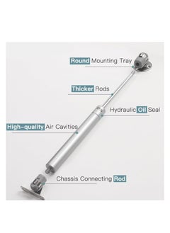 KASTWAVE 4 Pcs Gas Struts, Gas Spring, 100N Kitchen Door Piston, Furniture Gas Pressure Rod, Lift Up Spring Flap Gas Strut, Wardrobe Hinge, Kitchen Furniture Damping Hinge Arm, Silve  - Image 4
