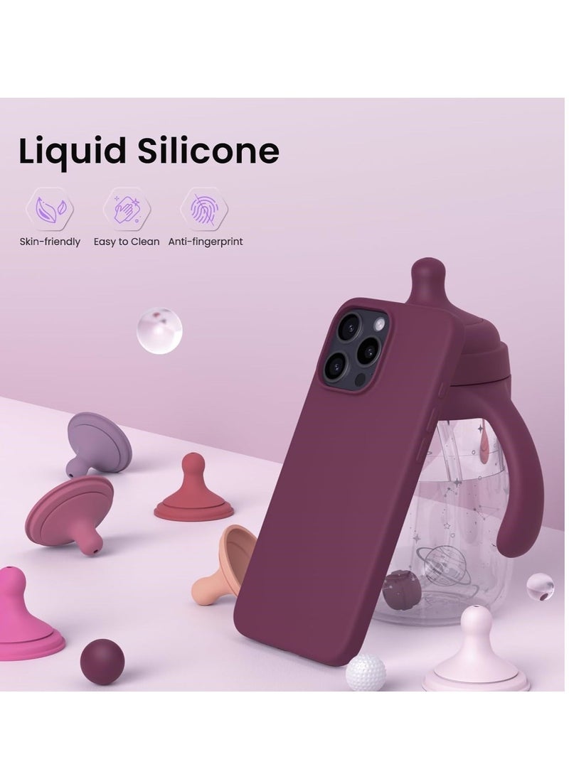 IAF Wine Red Liquid Silicone Case for iPhone 16 Pro 6.3" - Shockproof & Scratch-Resistant - Image 3