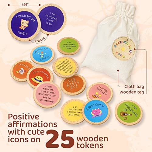 STOFINITY Positive Affirmations Cards for Kids - Daily Affirmations for Kids, Positive Affirmation Chips for Toddlers Child, Motivational Quotes Inspirational Tokens Bulk Classroom Gifts for Students - Image 2