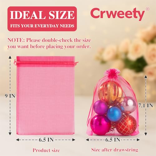 Crweety Black 6x9 Inch Organza Bags 50 Pcs, Large Mesh Gift Bags Drawstring for Crafts Soap Candy, Jewelry Treat Mesh Bag Drawstring for Easter Gifts Wedding Party Favors Baby Shower - Image 2