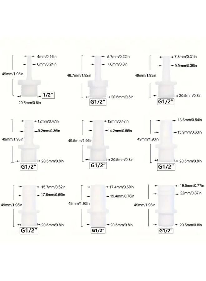1 2 Inch Thread To 4mm Barb Hose Connector Plastic Drip Irrigation Pipe Fitting - Image 3