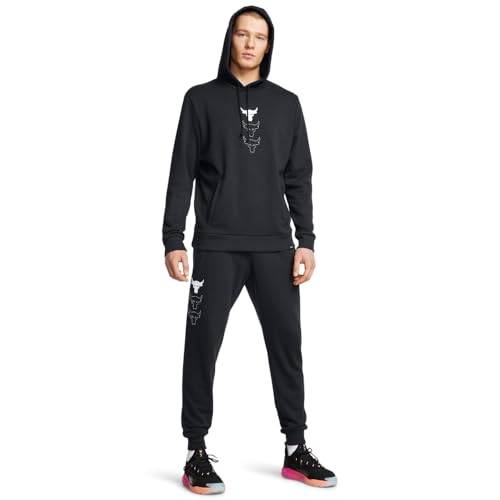 Under Armour Men's Project Rock Rival Fleece Joggers, (001) Black / / White, Medium - Image 2