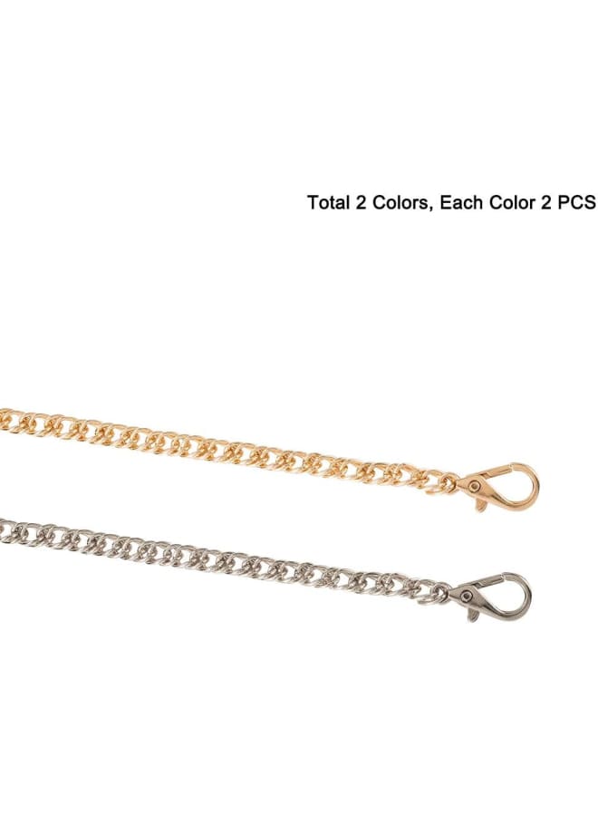 4pcs 120cm Iron Curb Chains Bag Strap Link Chain Replacement Bag Chain with Alloy Lobster Clasps for Handbag Purse Wallet Clutch Crafts Making, Light Gold/Platinum  - Image 4