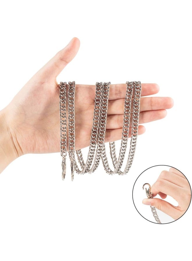 4pcs 120cm Iron Curb Chains Bag Strap Link Chain Replacement Bag Chain with Alloy Lobster Clasps for Handbag Purse Wallet Clutch Crafts Making, Light Gold/Platinum  - Image 3