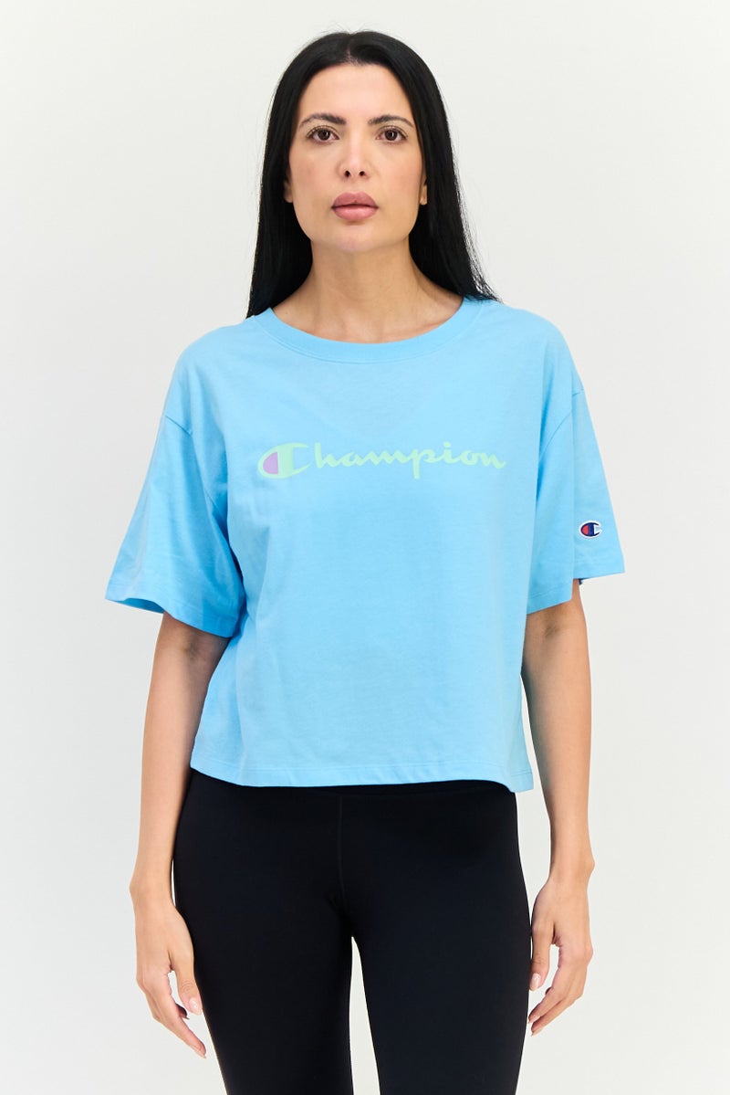 Champion Women Sportswear Fit Short Sleeve Outdoor T-Shirt, Sky Blue - Image 1