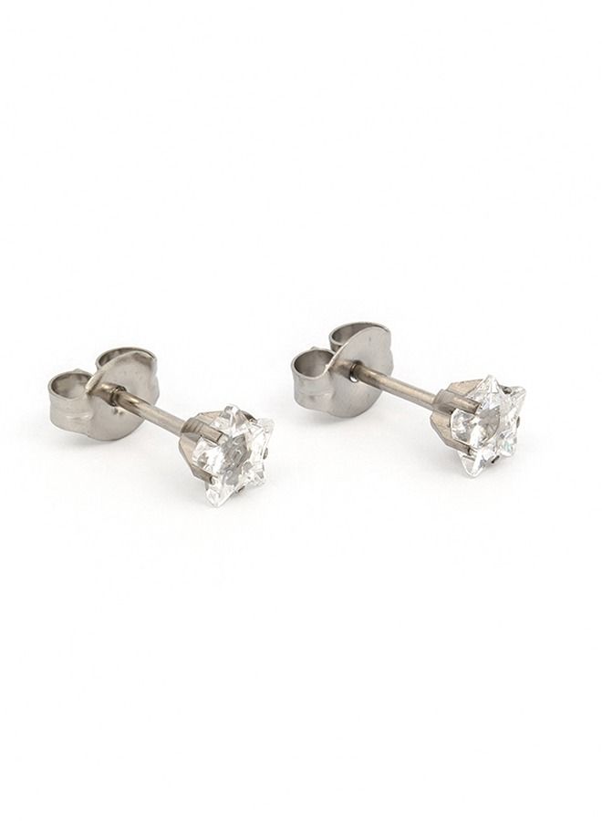 Studex 5MM Cubic Zirconia Star Allergy-Free Stainless Steel Ear Studs - Image 2