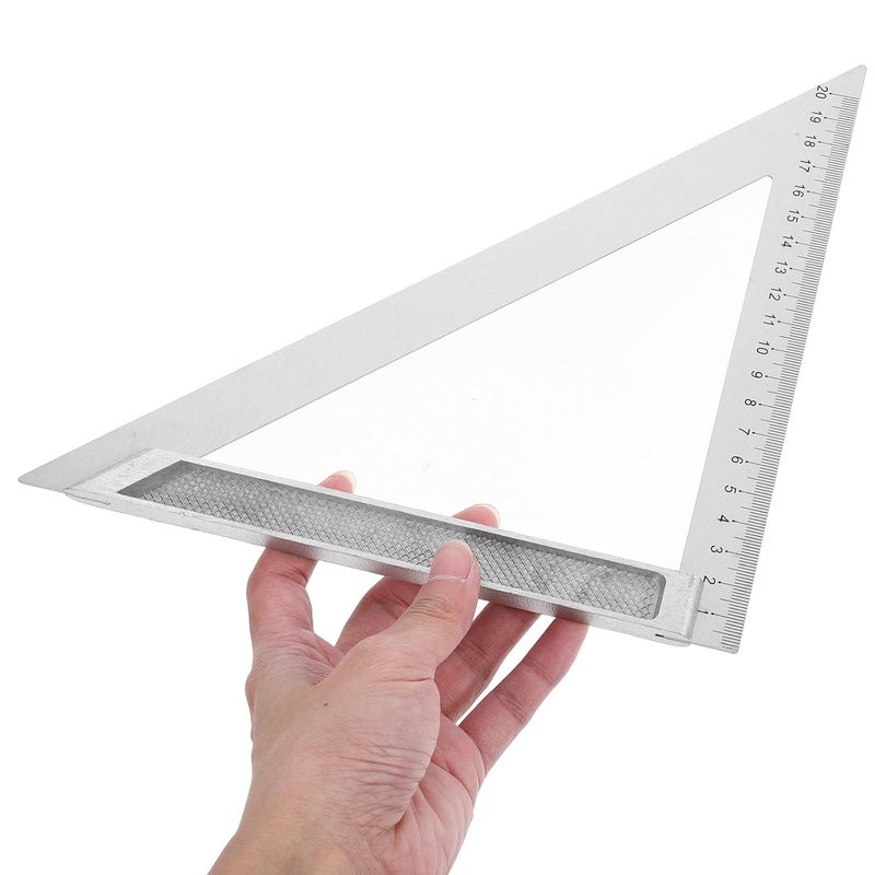 مسطرة مثلثية من سبائك الألومنيوم منقلة أداة تخطيط لأعمال النجارة والبناء والرسم - Image 4