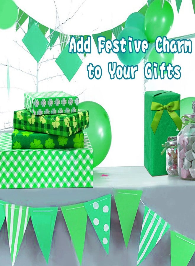 SANNIX 100 Sheets St. Patrick's Day Tissue Paper Irish Shamrock Clover Green Bulk Gift Wrapping Paper for St. Patrick's DIY Crafts Spring Holiday Decoration Gift Packing Favors, 19.7 ×13.8 Inch - Image 4