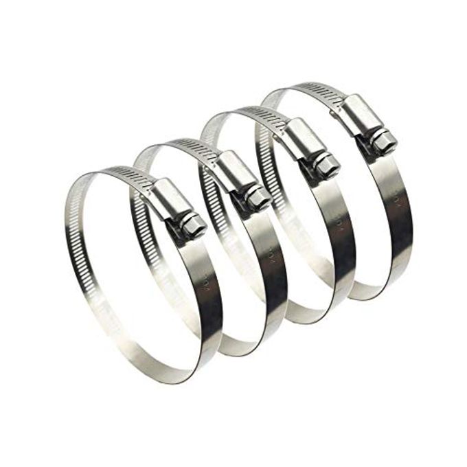 EesTeck 4Pcs 3" Adjustable 304 Stainless Steel Duct Clamps Hose Clamp Pipe Clamp Air Ducting Clamp worm drive hose clamps 65mm-89mm - Image 1
