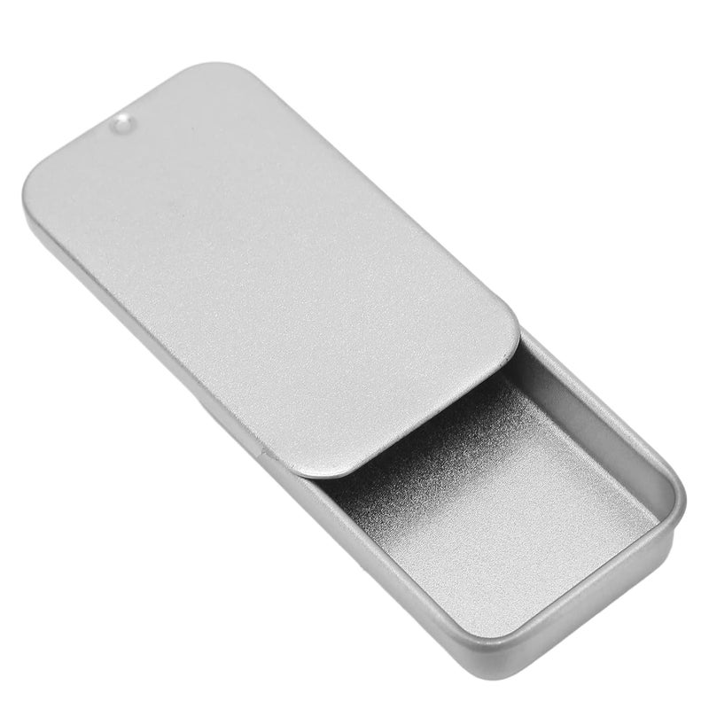 klarako 10pcs Tin Container, Empty Slide Top Tin Container, Portable Silver Tin Empty Box for Lip Balm Solid Perfume - Image 5
