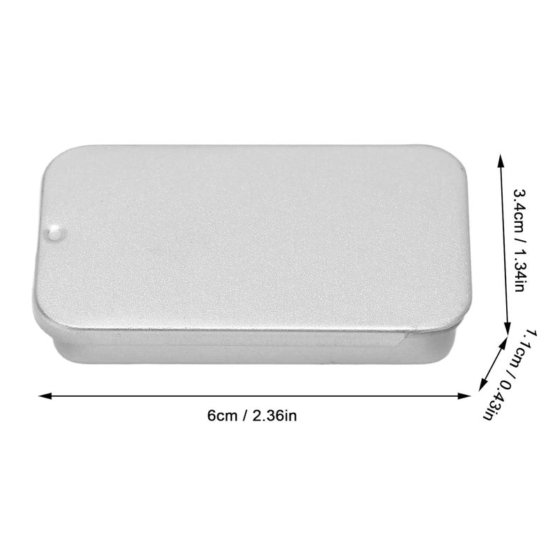 klarako 10pcs Tin Container, Empty Slide Top Tin Container, Portable Silver Tin Empty Box for Lip Balm Solid Perfume - Image 3