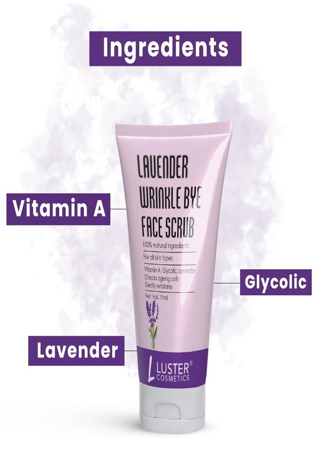 Luster Cosmetics Lavender Wrinkle Bye Face Scrub |Removes Dead Skin Cells - 75ml - Image 2