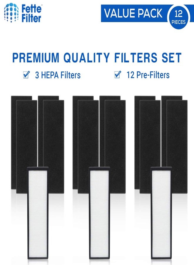 فيتي فلتر فلتر Fette - فلتر HEPA الحقيقي B طراز FLT4825، متوافق مع أجهزة تنقية الهواء من سلسلة AC4825، وAC4300BPTCA، وAC4850PT، وAC4900CA، وCDAP4500BCA، وOransi Finn. (3 فلاتر HEPA و12 فلتر كربون) - Image 3